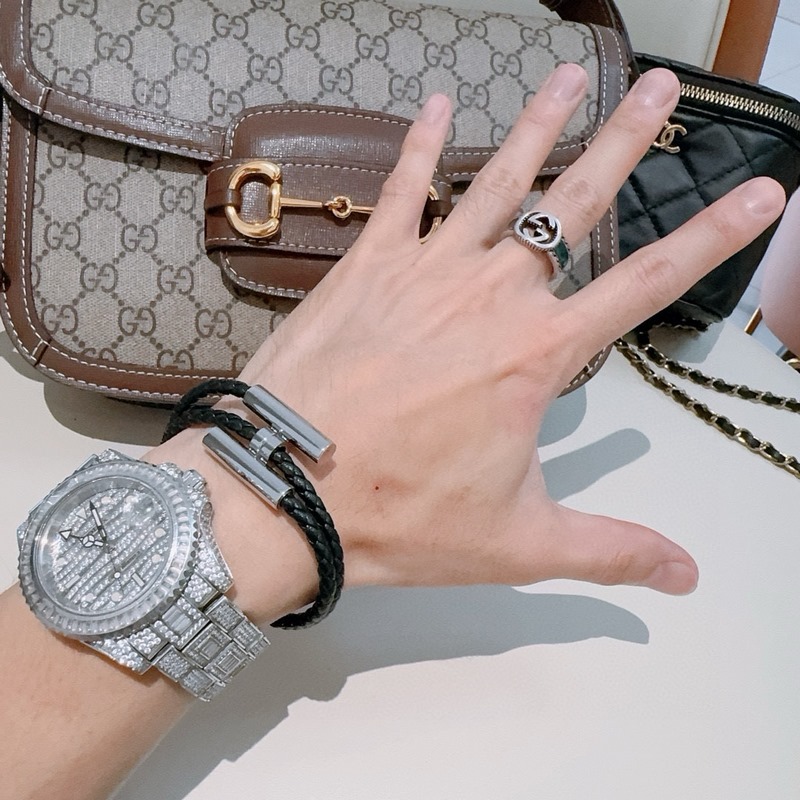 [原單對版] (配全套包裝) 新款Hermes愛馬仕手鍊編織手繩加厚版 黃金版