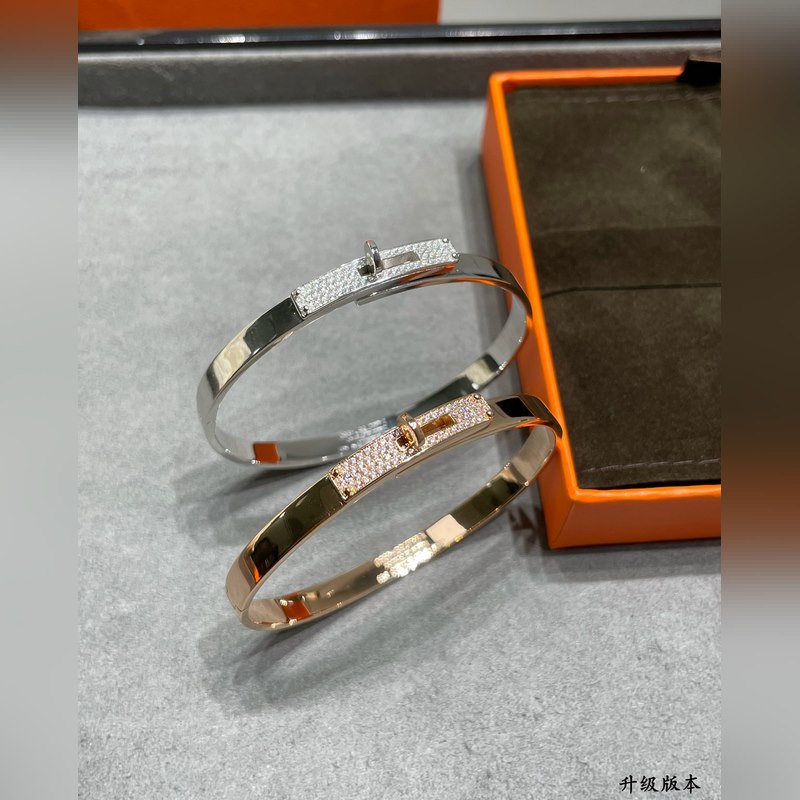 [原單對版] (配全套包裝) 愛馬仕CNC紐扣半鑽手鐲，高級精工版，衆多網紅同