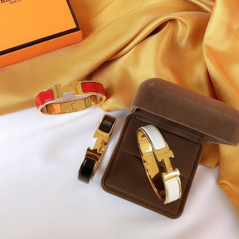 [原單對版] (配全套包裝) 代購版本 Hermes，愛馬仕H扣窄版琺瑯黃金色
