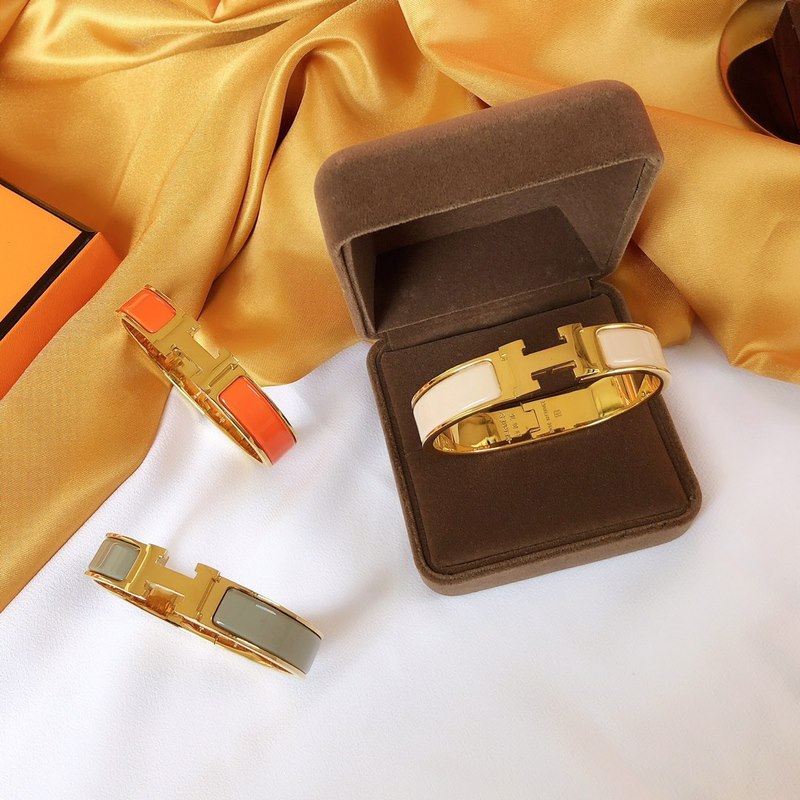 [原單對版] (配全套包裝) 代購版本 Hermes，愛馬仕H扣窄版琺瑯黃金色