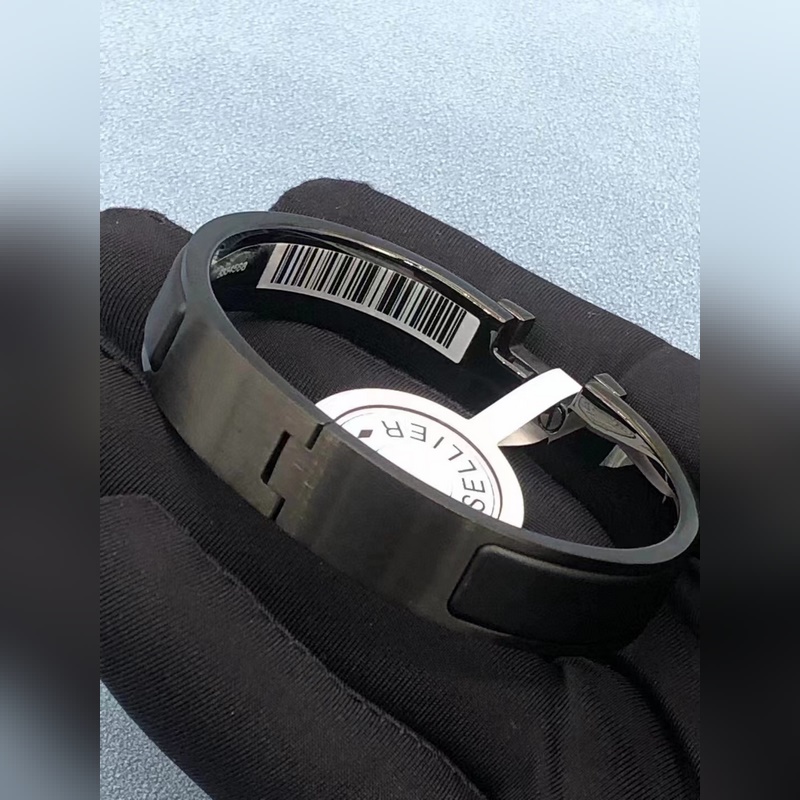 [原單對版] (配全套包裝) 全黑男士手鐲到位 新款Hermes愛馬仕男款手鐲