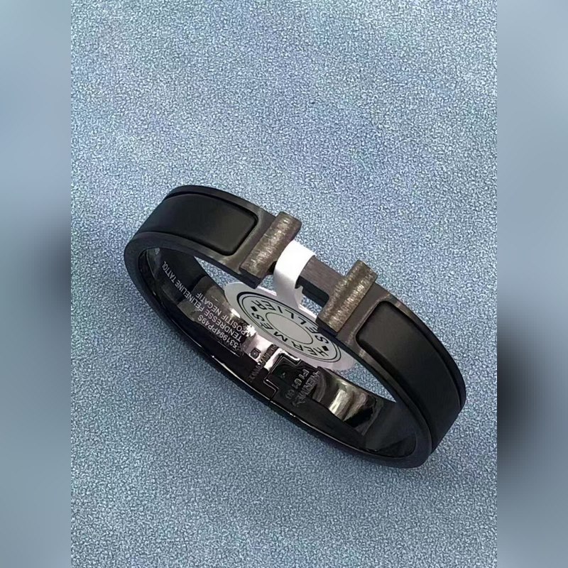 [原單對版] (配全套包裝) 全黑男士手鐲到位 新款Hermes愛馬仕男款手鐲