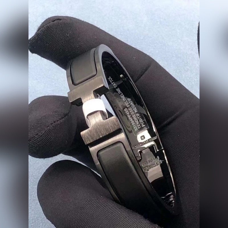 [原單對版] (配全套包裝) 全黑男士手鐲到位 新款Hermes愛馬仕男款手鐲