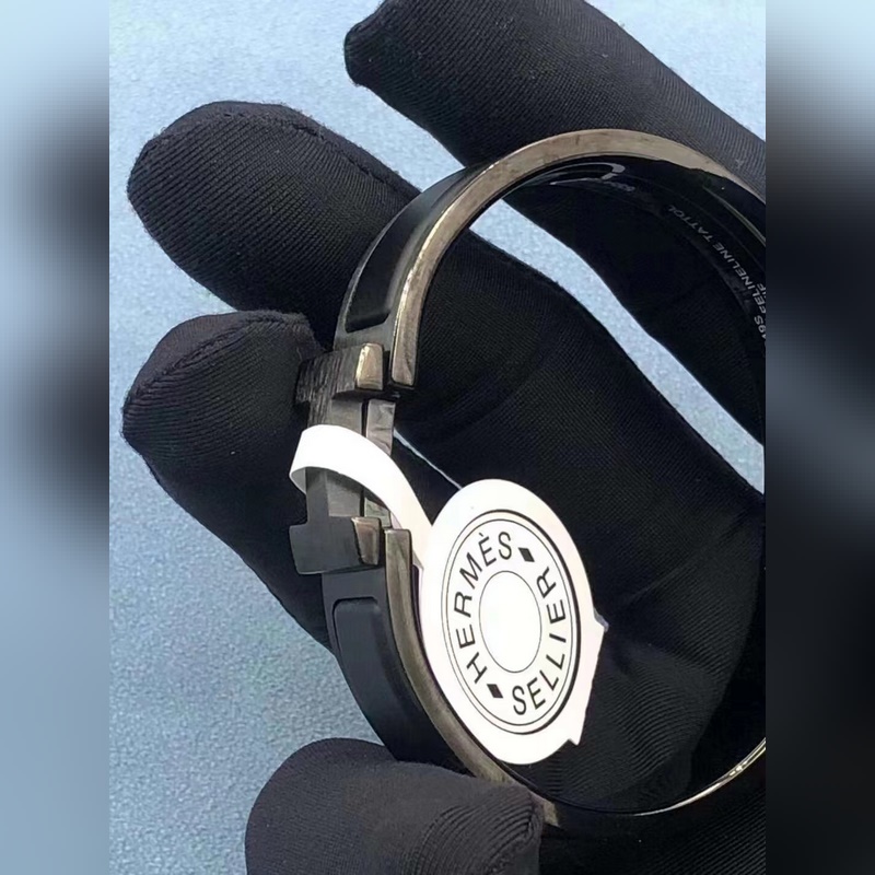 [原單對版] (配全套包裝) 全黑男士手鐲到位 新款Hermes愛馬仕男款手鐲