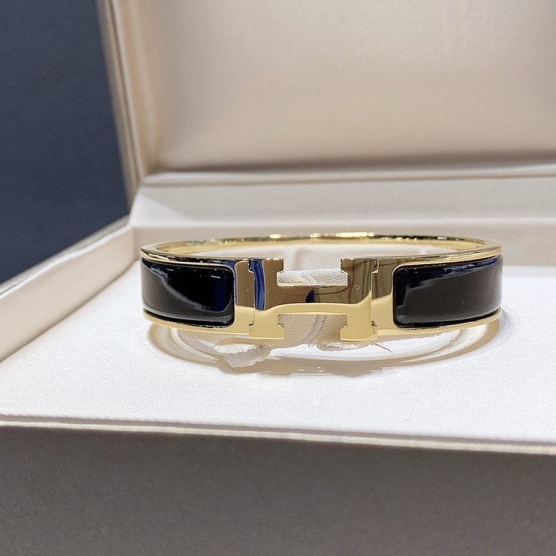 [原單對版] (配全套包裝) 現(xiàn)貨Hermes CLIC琺瑯彩H手鐲 愛馬仕鐵