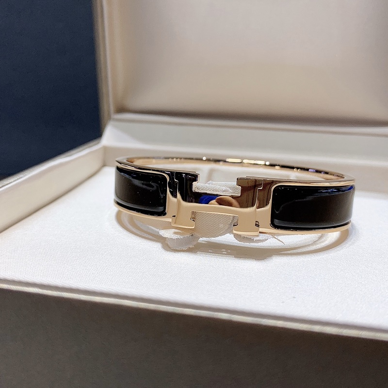 [原單對版] (配全套包裝) 現(xiàn)貨Hermes CLIC琺瑯彩H手鐲 愛馬仕鐵