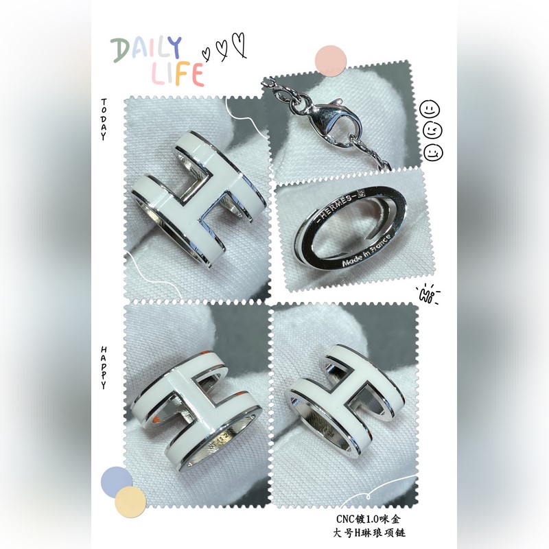 [原單對版] (配全套包裝) 愛馬仕大號H琳瑯項鍊 最新詮釋H琺瑯，超級工藝