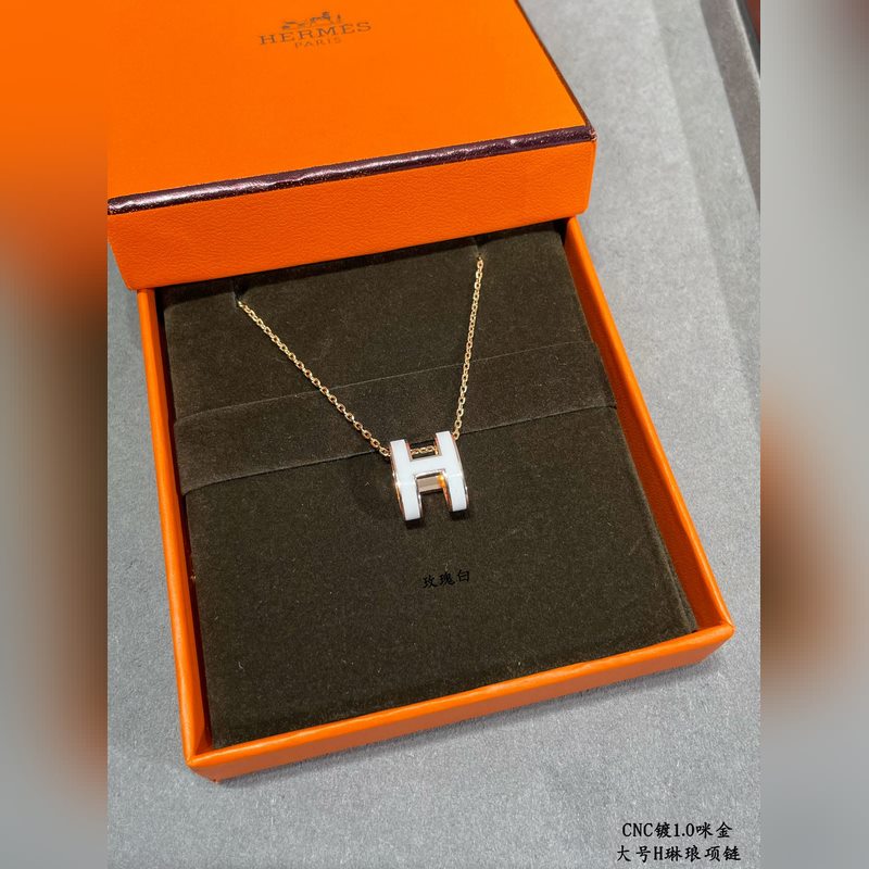 [原單對版] (配全套包裝) 愛馬仕大號H琳瑯項鍊 最新詮釋H琺瑯，超級工藝