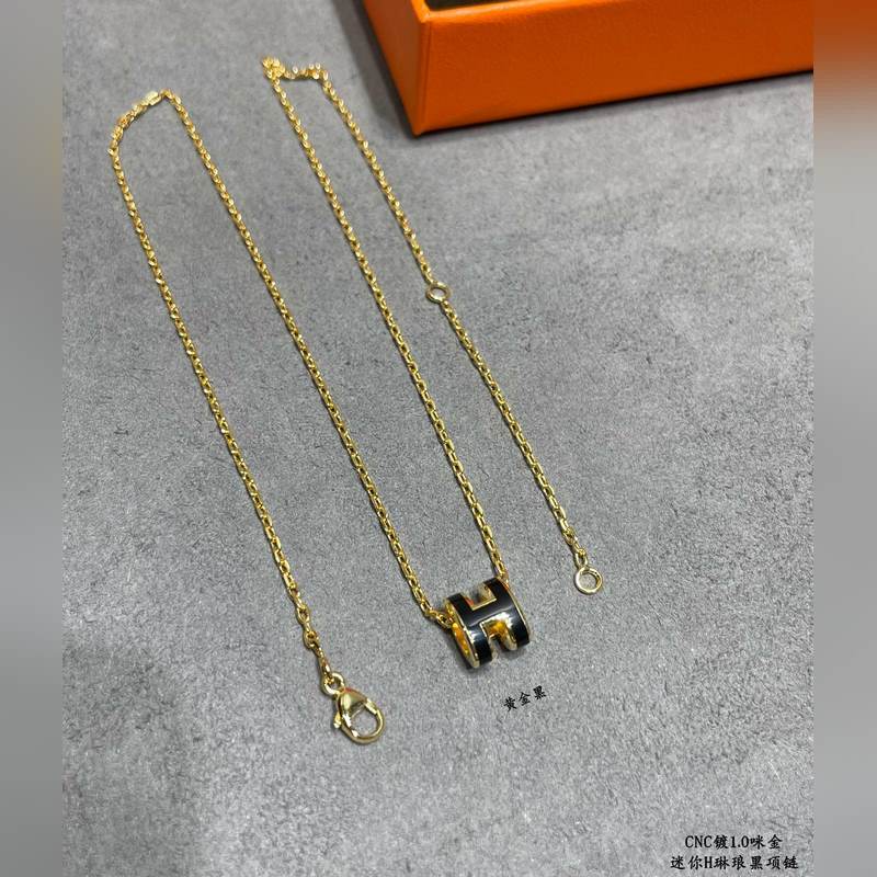 [原單對版] (配全套包裝) 愛馬仕迷你H琳瑯項鍊