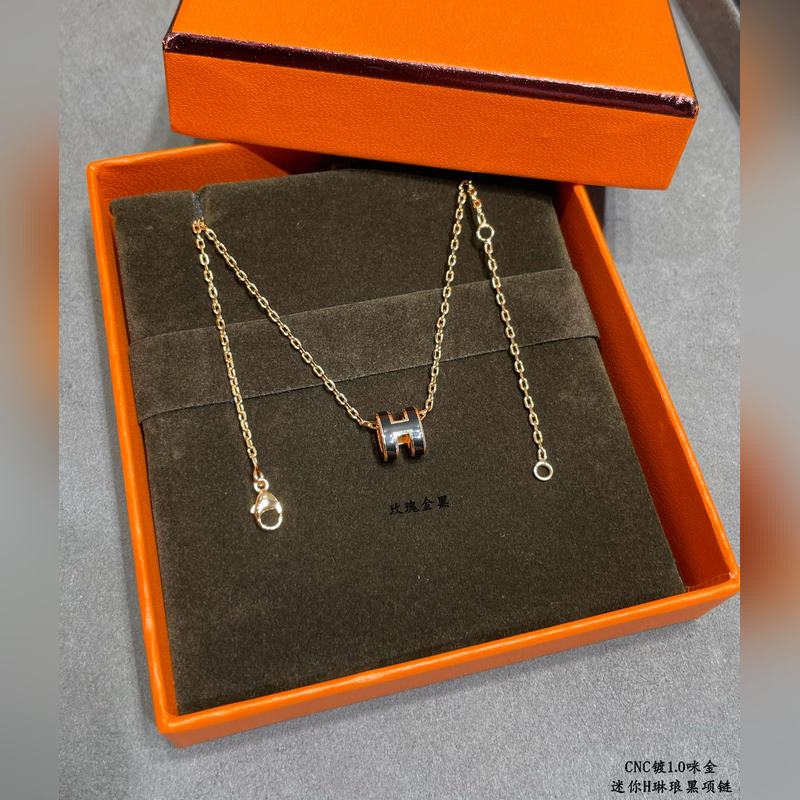 [原單對版] (配全套包裝) 愛馬仕迷你H琳瑯項鍊