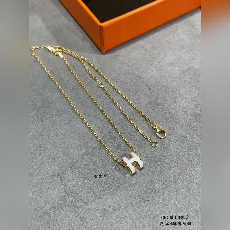 [原單對版] (配全套包裝) 愛馬仕迷你H琳瑯項(xiàng)鍊 最新詮釋H琺瑯，超級工藝