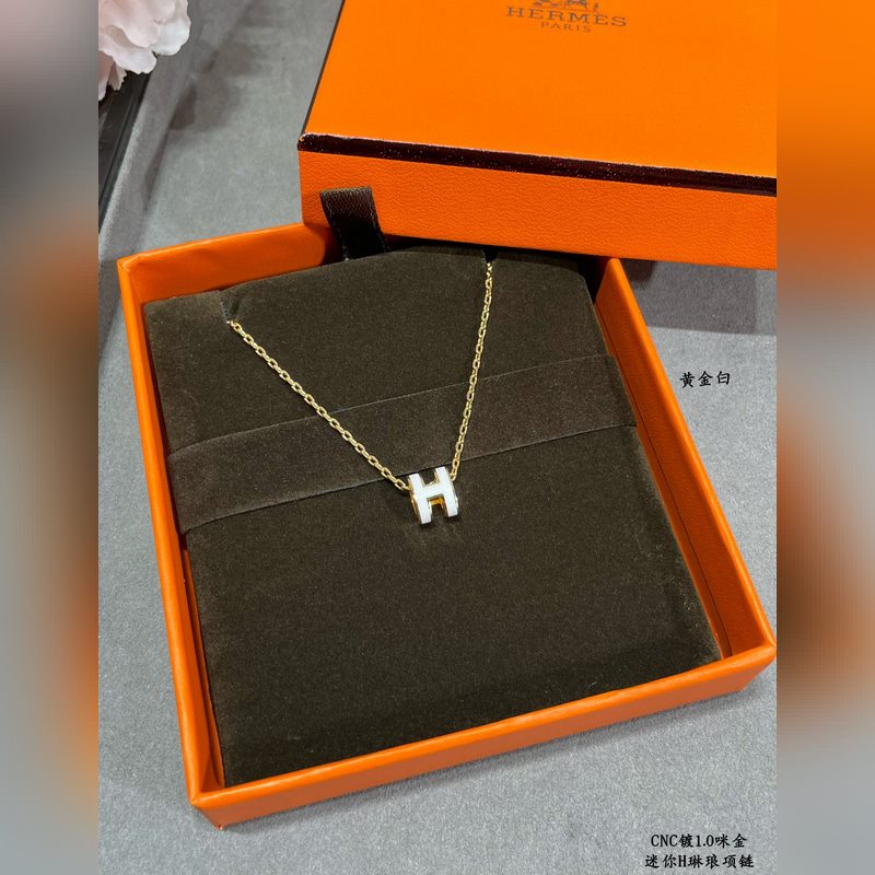 [原單對版] (配全套包裝) 愛馬仕迷你H琳瑯項(xiàng)鍊 最新詮釋H琺瑯，超級工藝