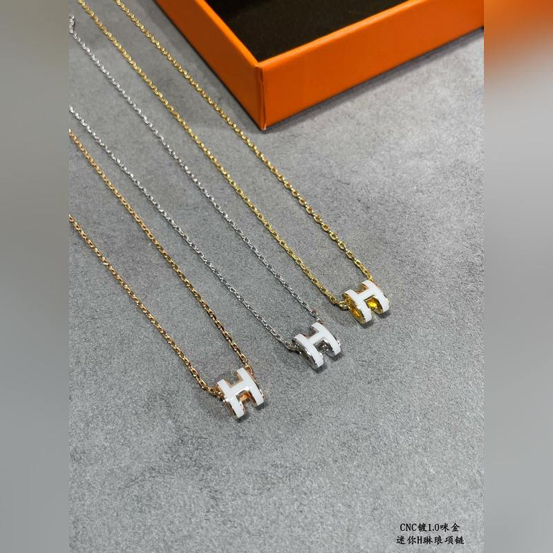 [原單對版] (配全套包裝) 愛馬仕迷你H琳瑯項鍊 最新詮釋H琺瑯，超級工藝