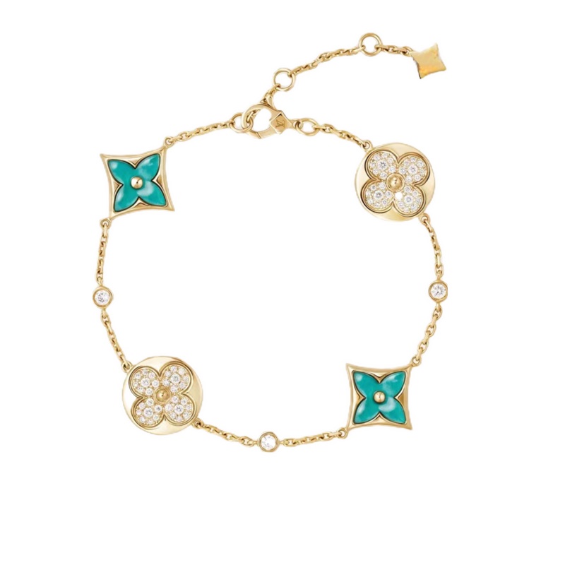 [原單對(duì)版] (配全套包裝) LV 老花 天河石 四花手鍊