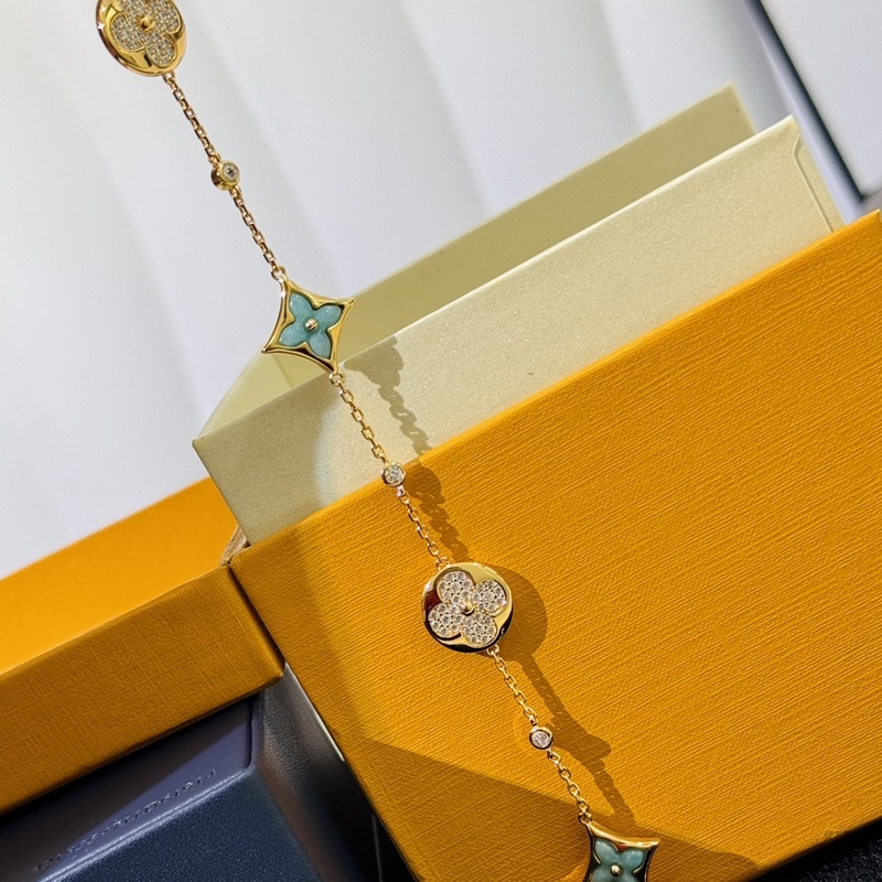 [原單對(duì)版] (配全套包裝) LV 老花 天河石 四花手鍊