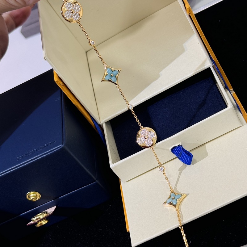 [原單對(duì)版] (配全套包裝) LV 老花 天河石 四花手鍊