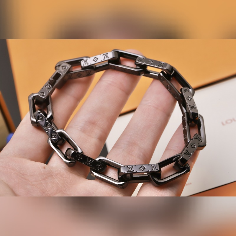 [原單對版] (配全套包裝) LV Monogram 淬火 黑金手鍊 專櫃對版