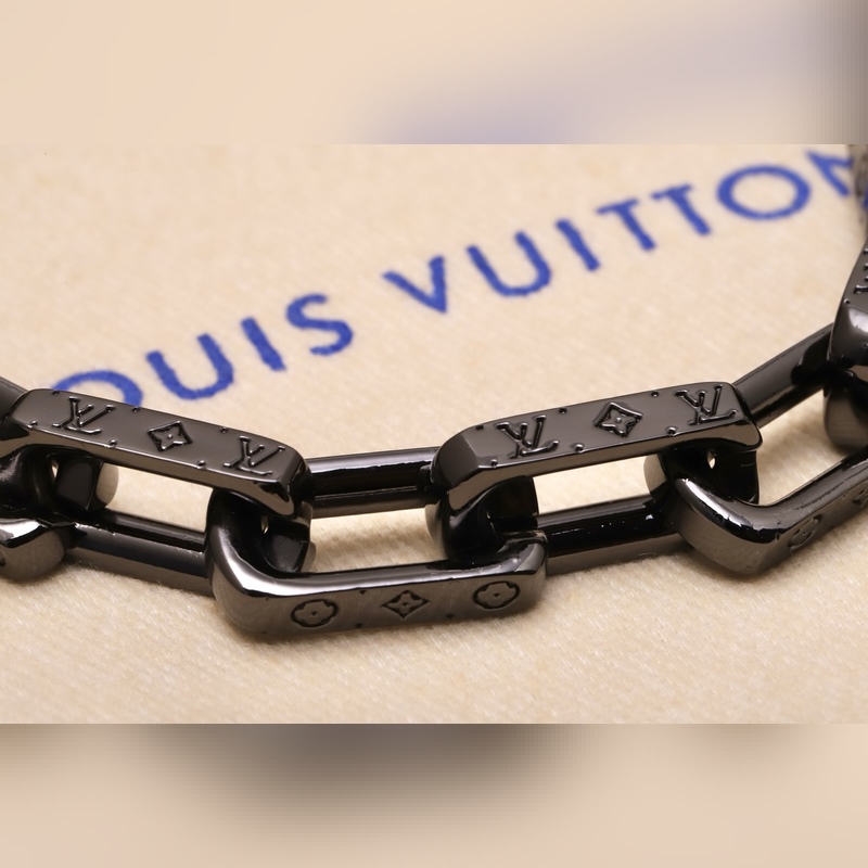 [原單對版] (配全套包裝) LV Monogram 淬火 黑金手鍊 專櫃對版
