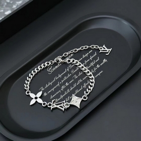 [原單對版] (配全套包裝) LV 路易威登 新款MNG ROW男女同款銀色拋