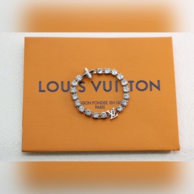 [原單對版] (配全套包裝) 路易威登LV 銀色滿鑽花卉字母手鍊 LV Cr