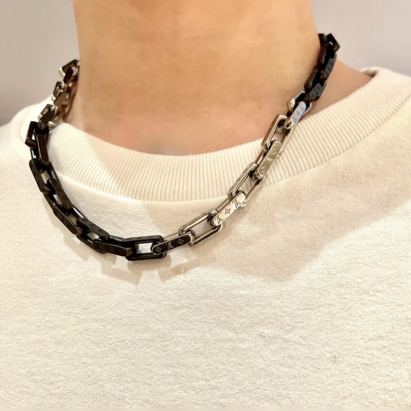 [原單對版]手鍊+項鍊 驢家新款彩色淬火套裝，白色間槍黑色、項鍊手鍊均有現貨，竹