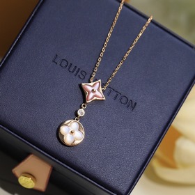 [原單對版] (配全套包裝) 雙色花項鍊 Lv項鍊 Diamond Blos