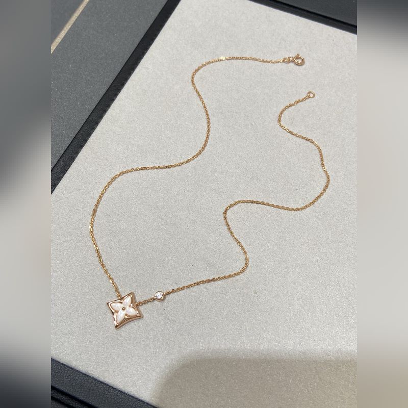 [原單對版]項鍊+手鍊+ 耳釘 LV四花項鍊，白貝項鍊