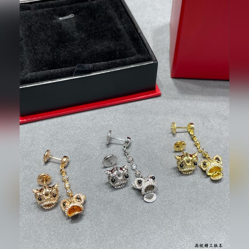 亞金 7580200 高品質貨源 Queelin麒麟舞動的獅子耳環 寓意極好