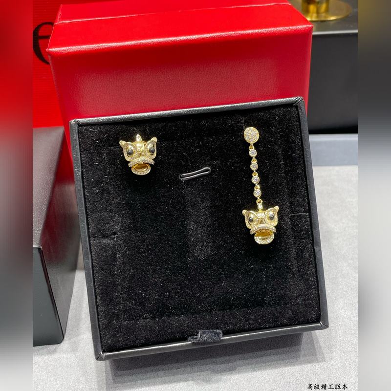 亞金 7580200 高品質貨源 Queelin麒麟舞動的獅子耳環 寓意極好