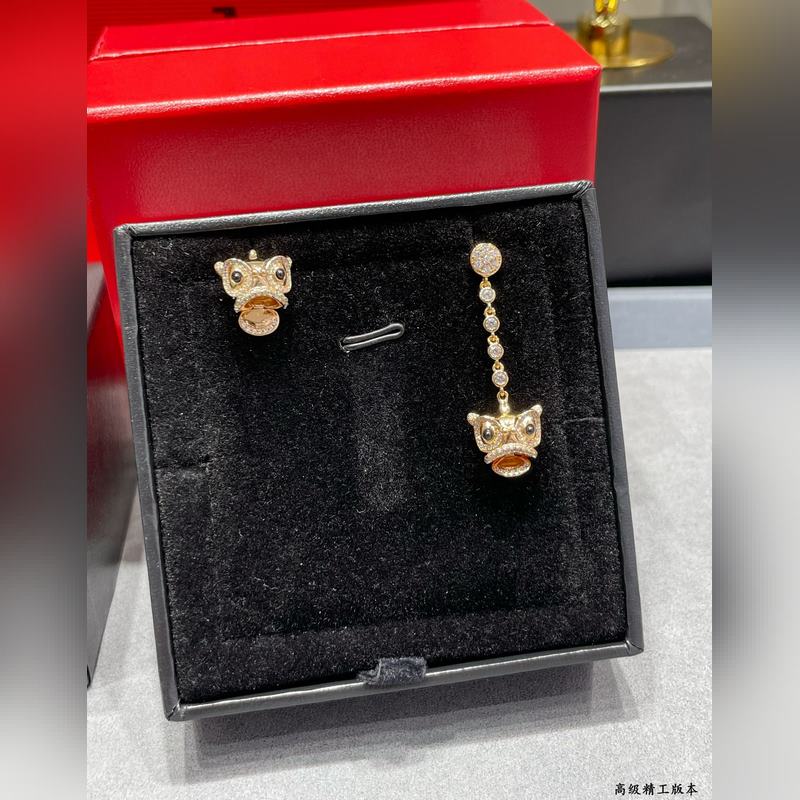 亞金 7580200 高品質貨源 Queelin麒麟舞動的獅子耳環 寓意極好