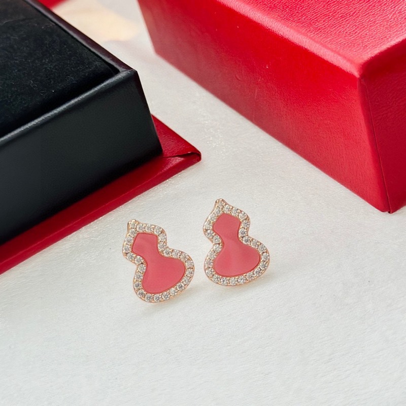 qeelin麒麟 高端珠寶 粉陶瓷 葫蘆耳釘 女神同款 葫蘆寓意有福祿[]非常吸