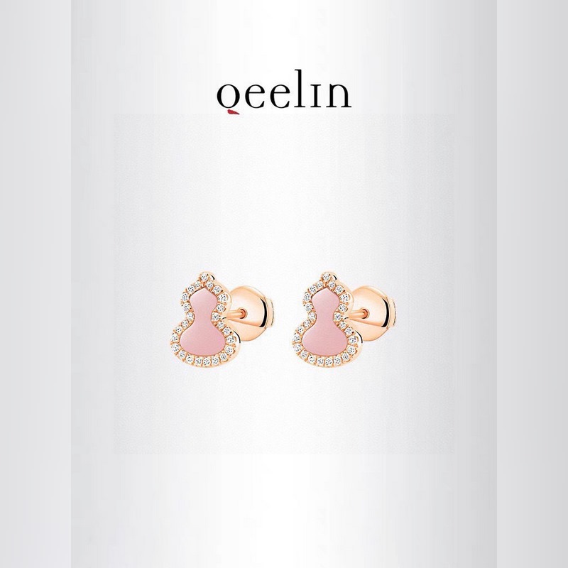qeelin麒麟 高端珠寶 粉陶瓷 葫蘆耳釘 女神同款 葫蘆寓意有福祿[]非常吸
