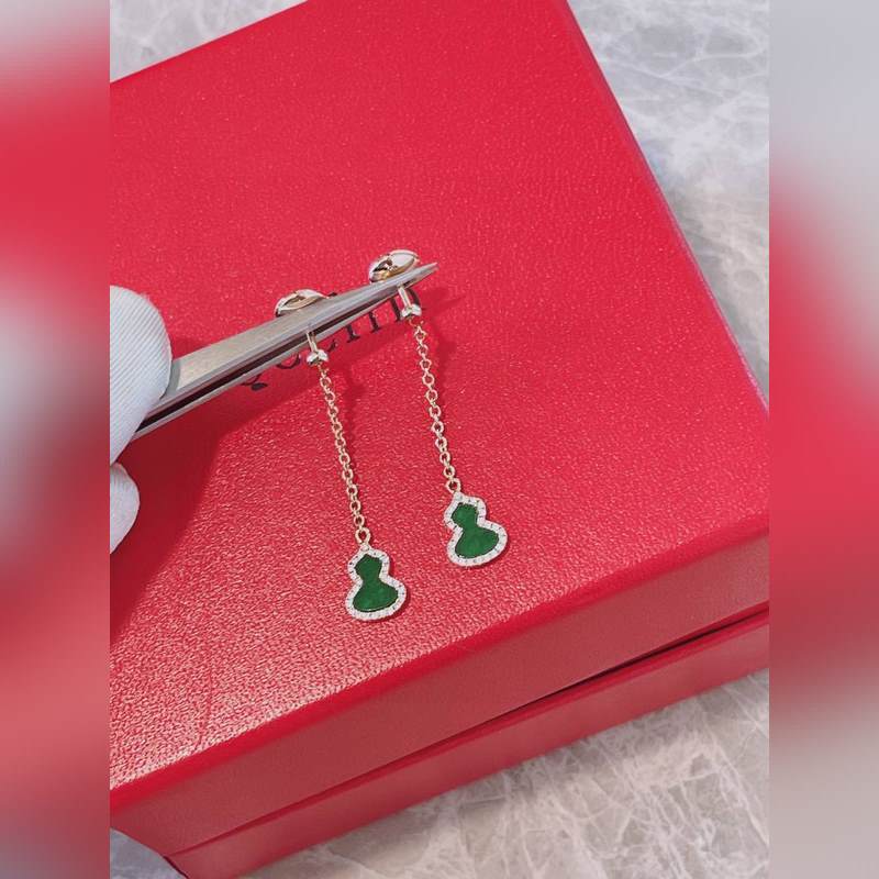 Qeeline麒麟小葫蘆紅瑪瑙耳釘  葫蘆諧音 福祿 ，寓意有福！真金定制非