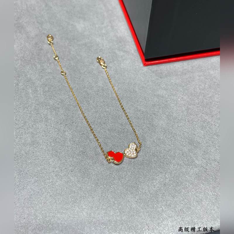 V金材質 4670160(紅 鑽)wulu麒麟雙葫蘆手鍊 超Q款 簡約的線條刻畫