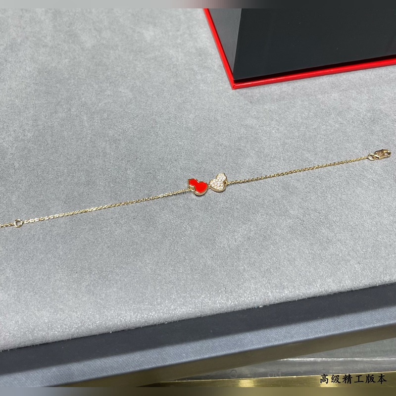 V金材質 4670160(紅 鑽)wulu麒麟雙葫蘆手鍊 超Q款 簡約的線條刻畫