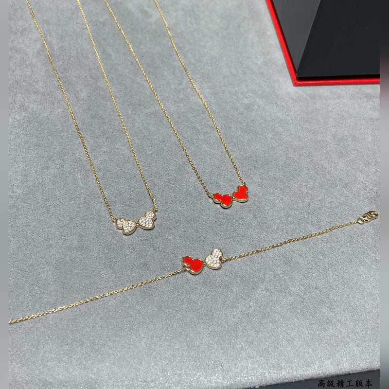 V金材質 4670160(紅 鑽)wulu麒麟雙葫蘆手鍊 超Q款 簡約的線條刻畫