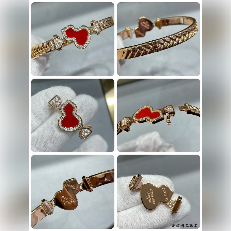 V金材質 qeelin麒麟編織紋紅瑪瑙葫蘆手鐲 超Q款 簡約的線條刻畫Wulu優