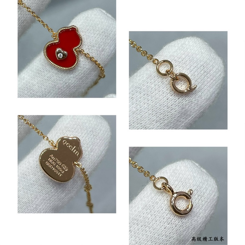V金材質 4670210 qeelin麒麟紅葫蘆帶心形手鍊，簡約的線條刻畫Wul