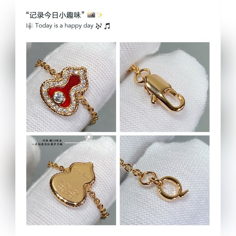 [原單對版] (配全套包裝) 麒麟迷你一點鑽紅葫蘆手鍊，高顔值 上身效果很贊 很