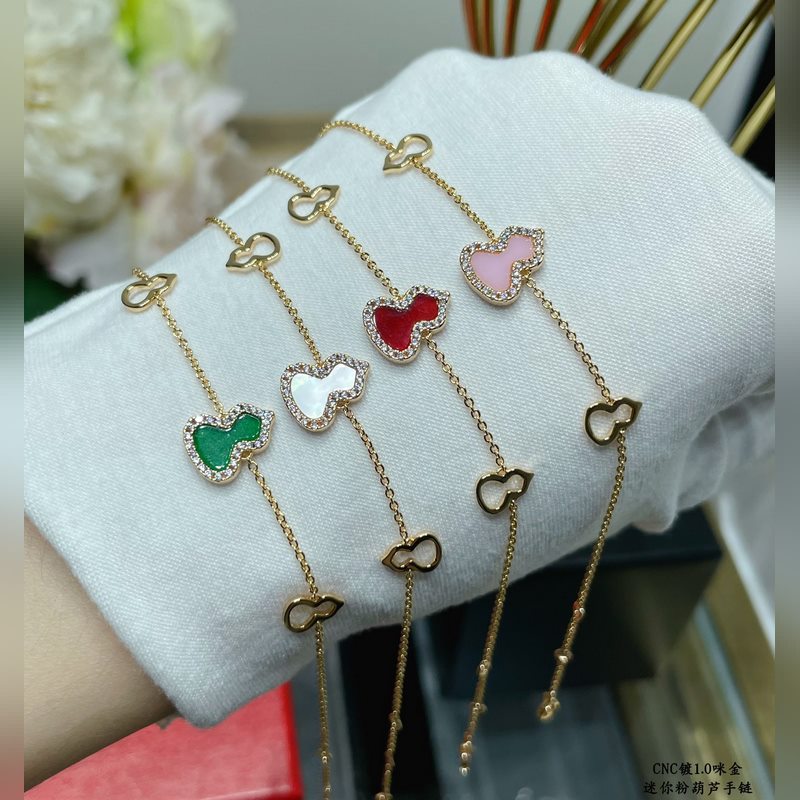 麒麟迷你粉葫蘆手鍊，招財旺運 高顔值 上身效果很贊 很百搭，小而精緻