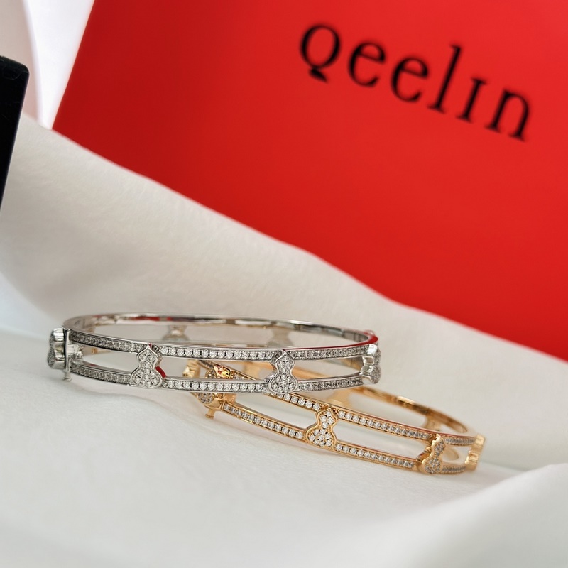 Qeelin 麒麟珠寶 22新款 鏤空 滿鑽葫蘆 手鐲 高級珠寶 采用中國元素與