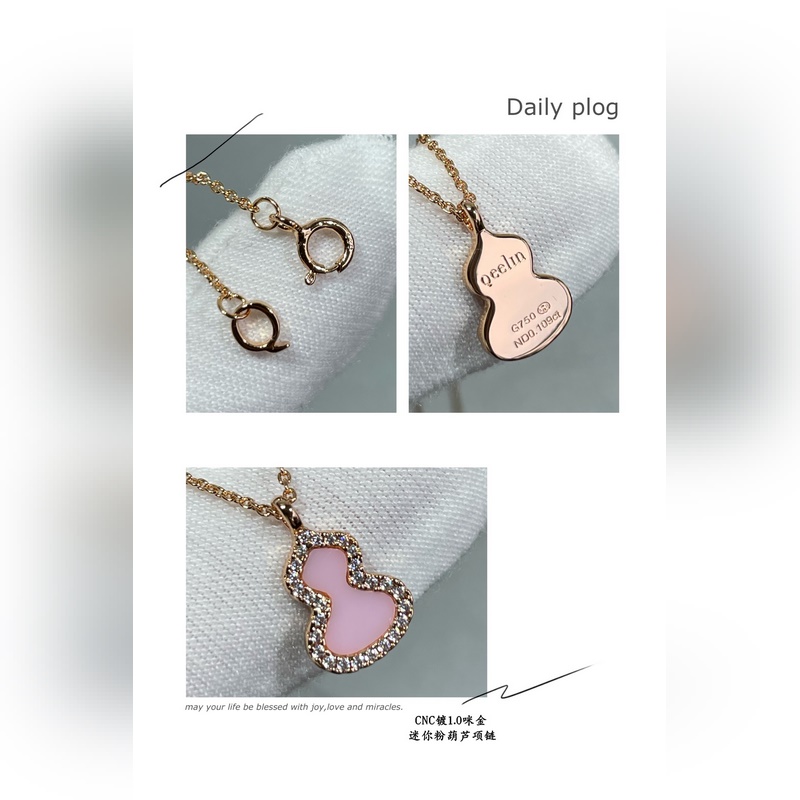 V金鍍咪金 5110190。麒麟迷你粉葫蘆項鍊，高顔值 上身效果很贊 很百搭哦