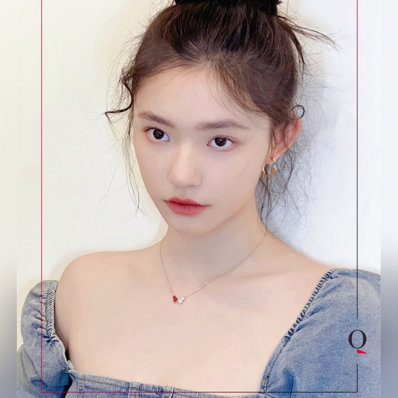 V金材質 4670190(紅 鑽)wulu麒麟雙葫蘆項鍊 超Q款 簡約的線條刻畫