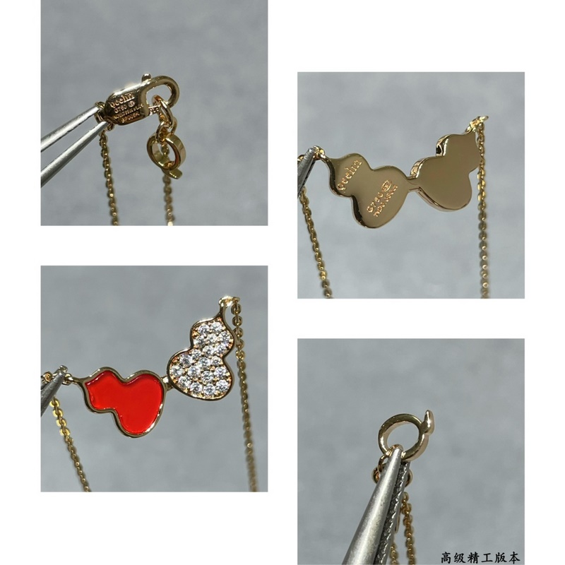 V金材質 4670190(紅 鑽)wulu麒麟雙葫蘆項鍊 超Q款 簡約的線條刻畫