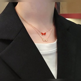 V金材質 4670190(紅)wulu麒麟雙葫蘆項鍊 超Q款 簡約的線條刻畫Wu