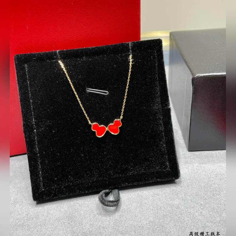 V金材質 4670190(紅)wulu麒麟雙葫蘆項鍊 超Q款 簡約的線條刻畫Wu