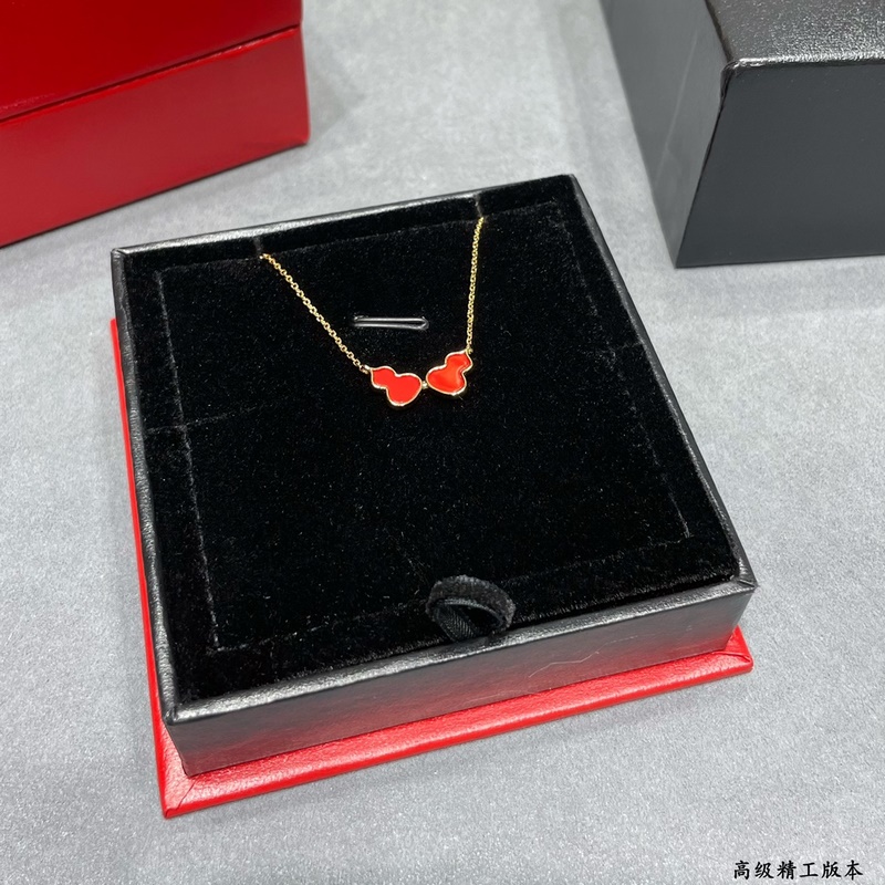 V金材質 4670190(紅)wulu麒麟雙葫蘆項鍊 超Q款 簡約的線條刻畫Wu