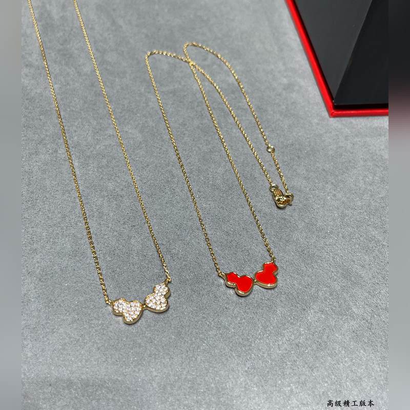 V金材質 4670190(紅)wulu麒麟雙葫蘆項鍊 超Q款 簡約的線條刻畫Wu