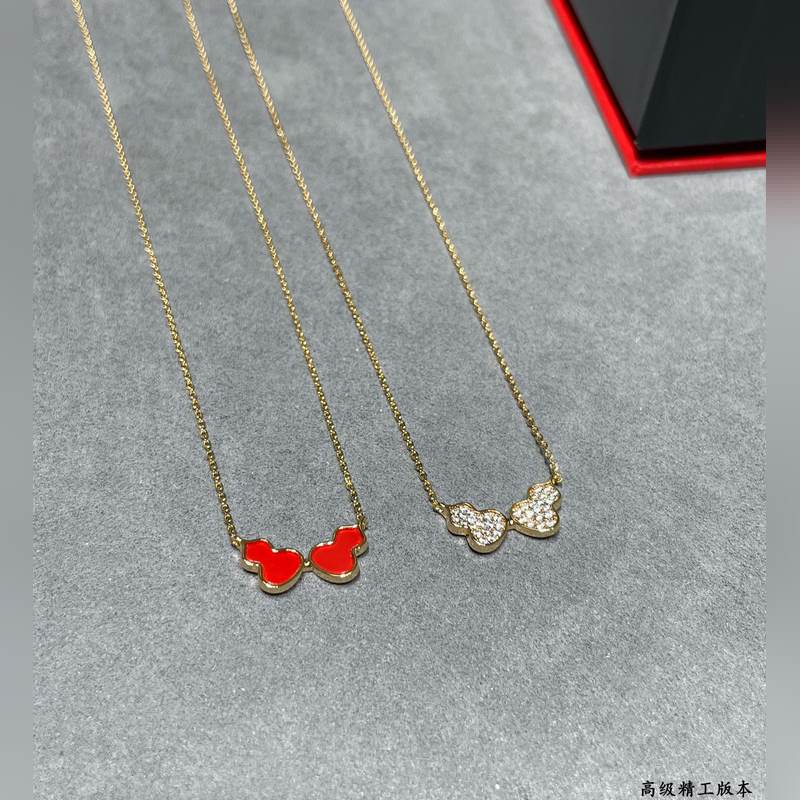 V金材質 4670190(紅)wulu麒麟雙葫蘆項鍊 超Q款 簡約的線條刻畫Wu