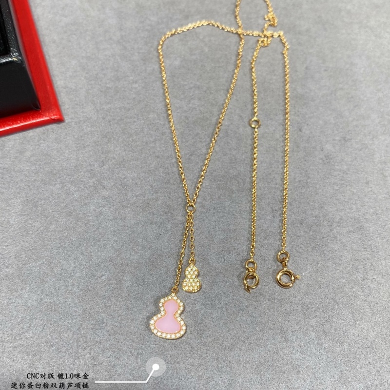 V金材質 4670210 qeelin麒麟迷你蛋白粉雙葫蘆項鍊，簡約的線條刻畫W